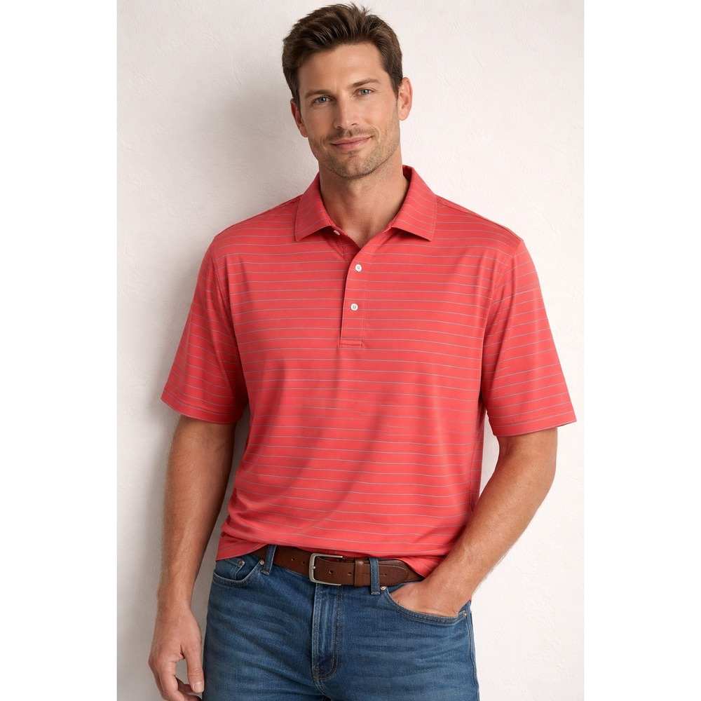 FootJoy Striped Golf Polo Performance Country Club Preppy Pickleball Old‎ Money